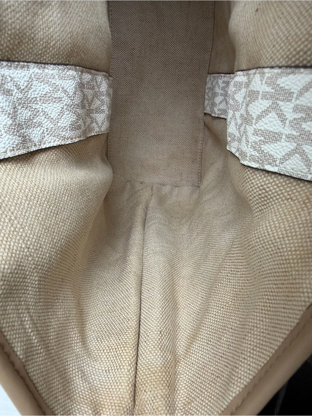 Michael Kors Eva Large Monogram Shopper Tote Vanilla Multi